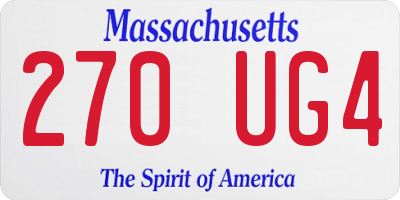 MA license plate 270UG4