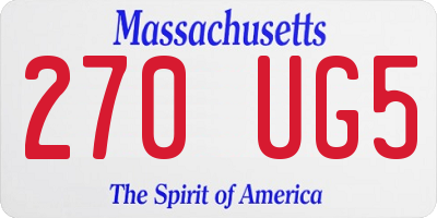 MA license plate 270UG5