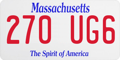 MA license plate 270UG6