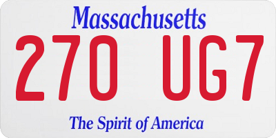 MA license plate 270UG7