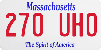 MA license plate 270UH0