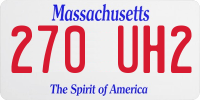 MA license plate 270UH2