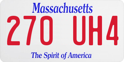 MA license plate 270UH4