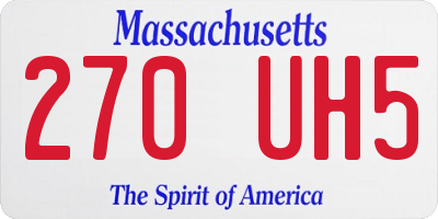 MA license plate 270UH5