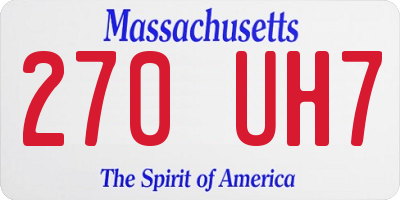 MA license plate 270UH7
