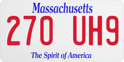 MA license plate 270UH9