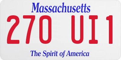 MA license plate 270UI1