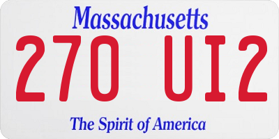 MA license plate 270UI2