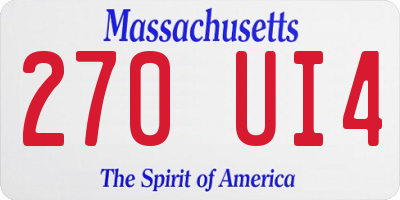 MA license plate 270UI4
