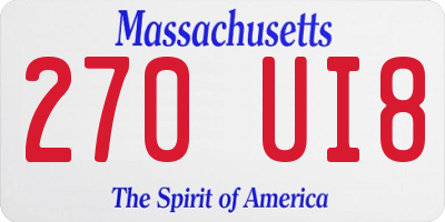 MA license plate 270UI8