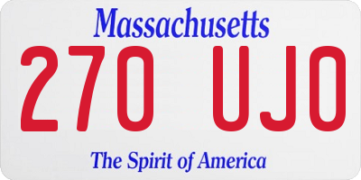 MA license plate 270UJ0