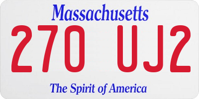 MA license plate 270UJ2