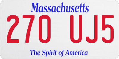 MA license plate 270UJ5