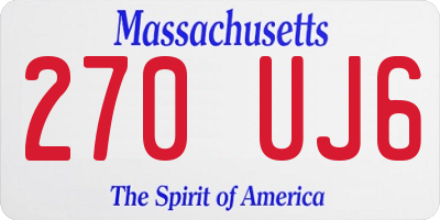 MA license plate 270UJ6