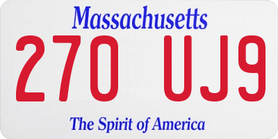 MA license plate 270UJ9