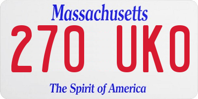 MA license plate 270UK0
