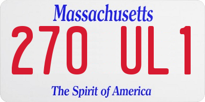 MA license plate 270UL1