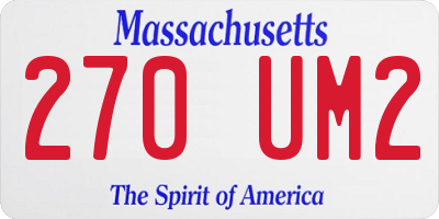 MA license plate 270UM2