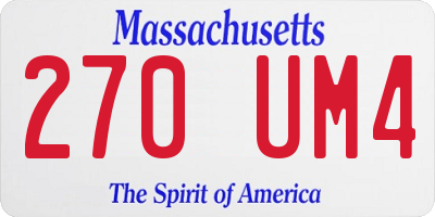 MA license plate 270UM4