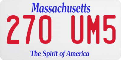 MA license plate 270UM5
