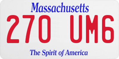 MA license plate 270UM6
