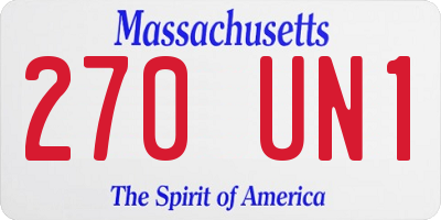 MA license plate 270UN1