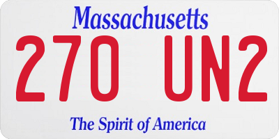 MA license plate 270UN2