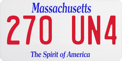 MA license plate 270UN4