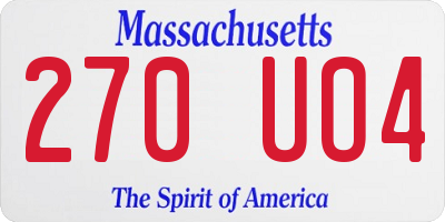 MA license plate 270UO4