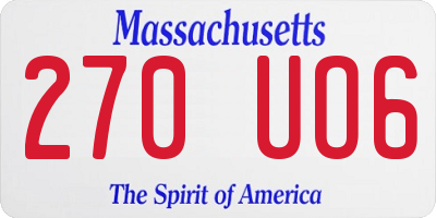 MA license plate 270UO6