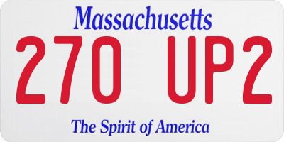 MA license plate 270UP2