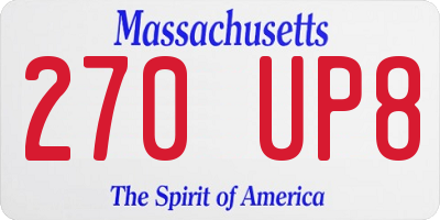 MA license plate 270UP8