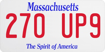 MA license plate 270UP9
