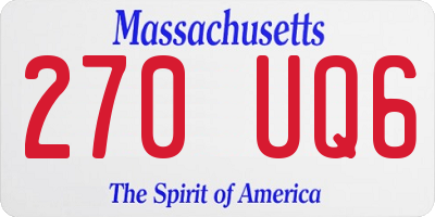 MA license plate 270UQ6