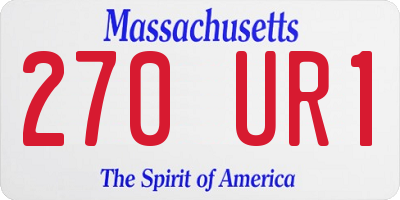 MA license plate 270UR1