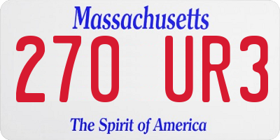 MA license plate 270UR3