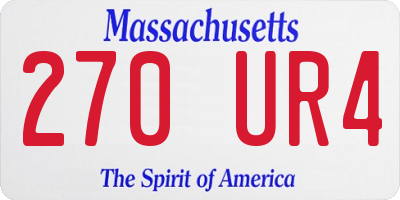 MA license plate 270UR4