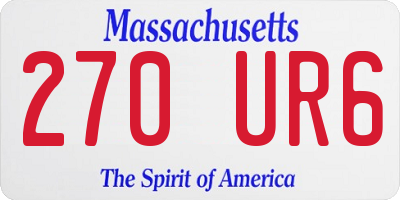 MA license plate 270UR6