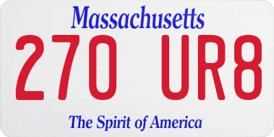 MA license plate 270UR8