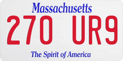 MA license plate 270UR9
