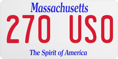 MA license plate 270US0