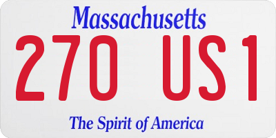MA license plate 270US1