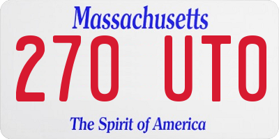 MA license plate 270UT0