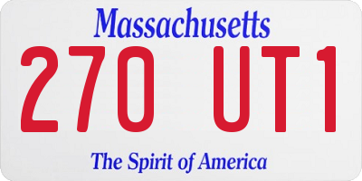 MA license plate 270UT1