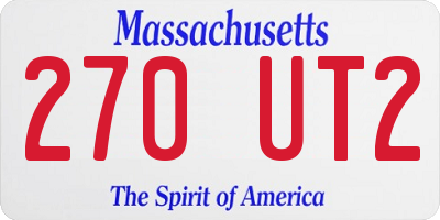 MA license plate 270UT2