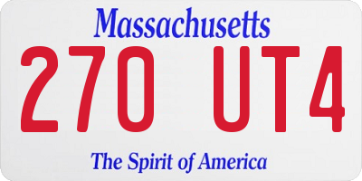 MA license plate 270UT4