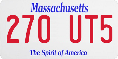 MA license plate 270UT5