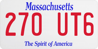 MA license plate 270UT6