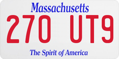 MA license plate 270UT9