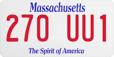 MA license plate 270UU1